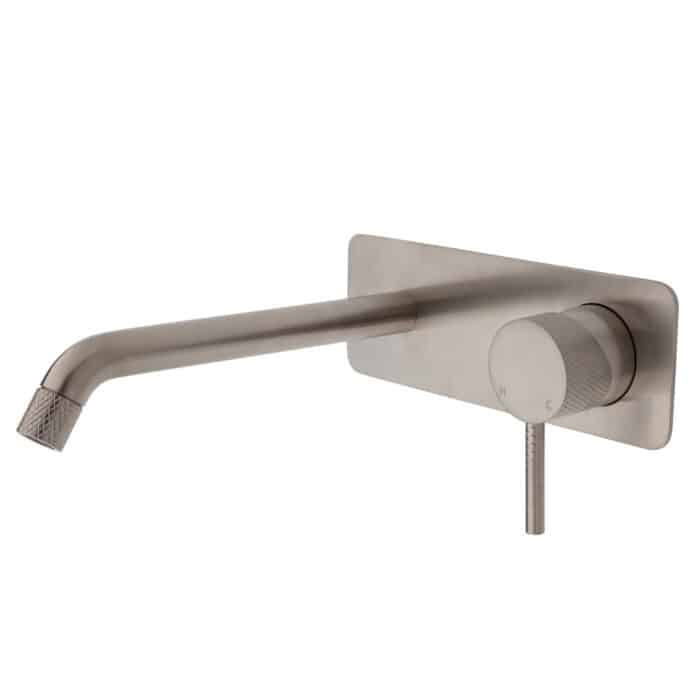 Axle Wall Basin/Bath Mixer Set, Soft Square Plate, 200mm Outlet, 5 x Colour Options - Image 4