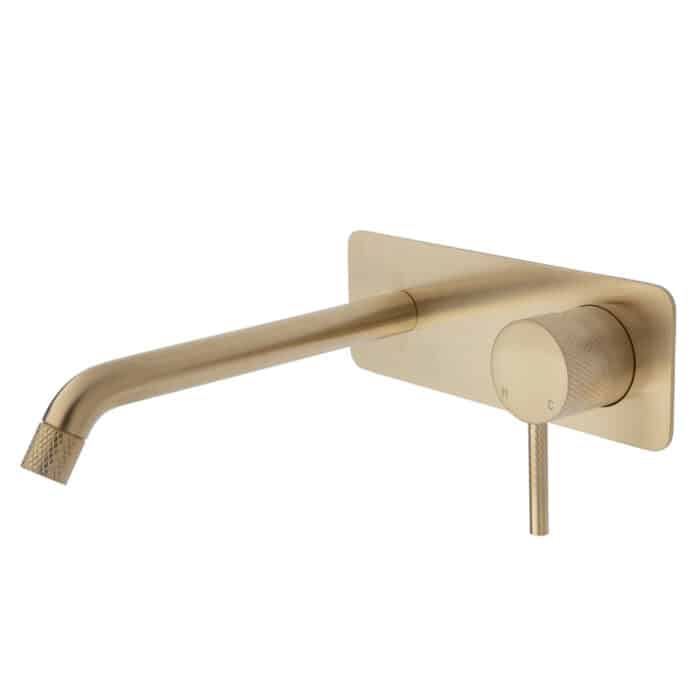 Axle Wall Basin/Bath Mixer Set, Soft Square Plate, 200mm Outlet, 5 x Colour Options - Image 7