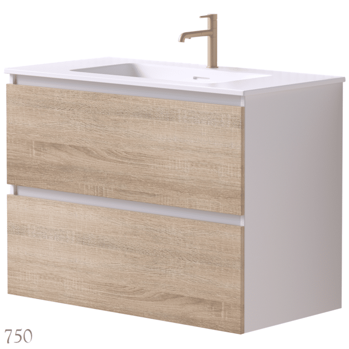 Mia 2 Tone Wall Hung, Includes Standard China Top, 3 x Size Options - Image 4