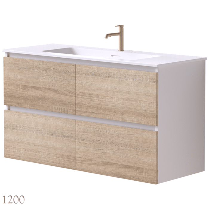 Mia 2 Tone Wall Hung, Includes Standard China Top, 3 x Size Options - Image 8