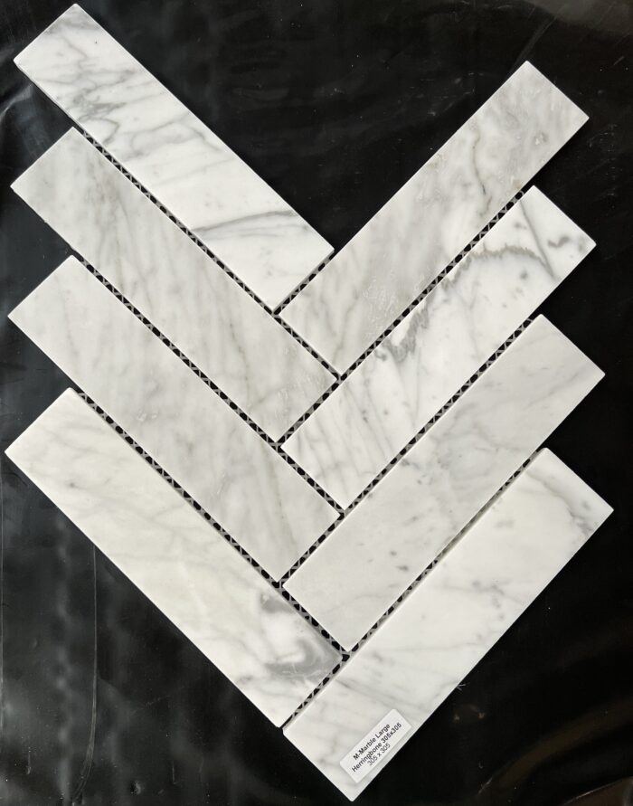 Marble Large Herringbone Mosaic 305x305