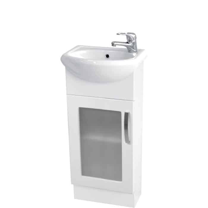 Antonio Semi Recessed Vanity and Top, Glass Door(s), 5 x Size Options - Image 2