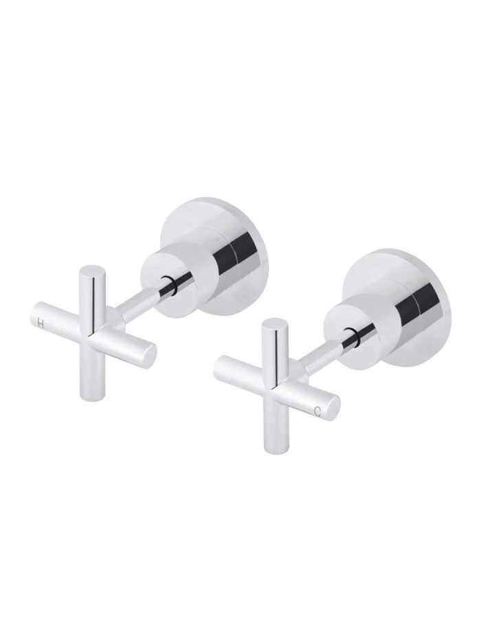 Meir Round Cross Handle Jumper Valve Wall Top Assemblies, 7 x Colour Options - Image 2