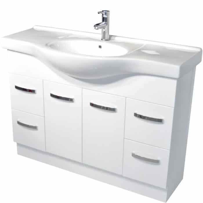 Antonio Semi Recessed Vanity and Top, Solid Door, 5 x Size Options
