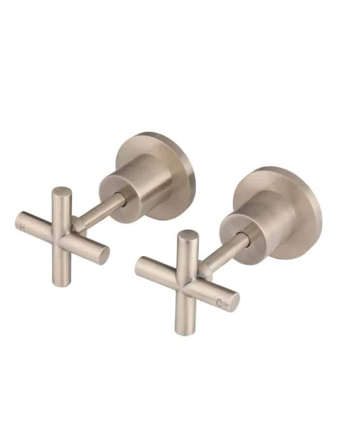 Meir Round Cross Handle Jumper Valve Wall Top Assemblies, 7 x Colour Options