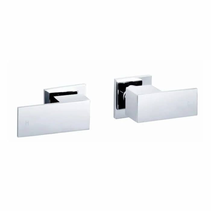 Cube Chrome Wall Taps 1/4 Turn