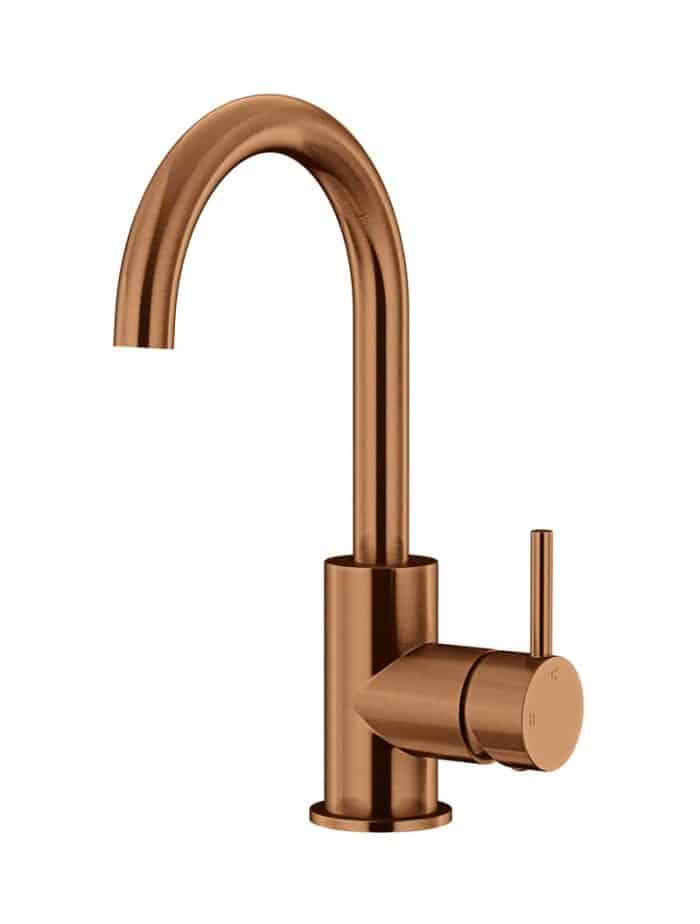 Meir Round Gooseneck Basin Mixer, 7 x Colour Options
