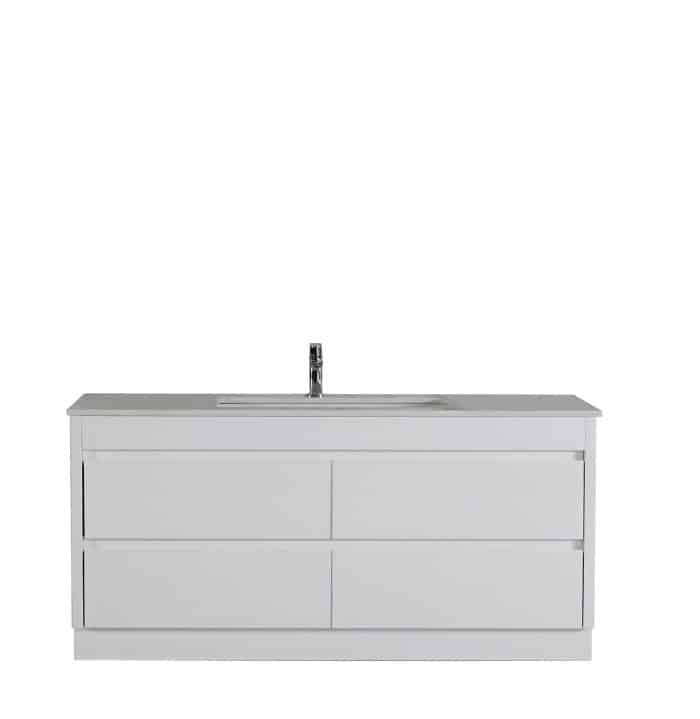 Leona Gloss White All Drawer Floor Standing, Including Stone Top and Undermount Basin - Image 9