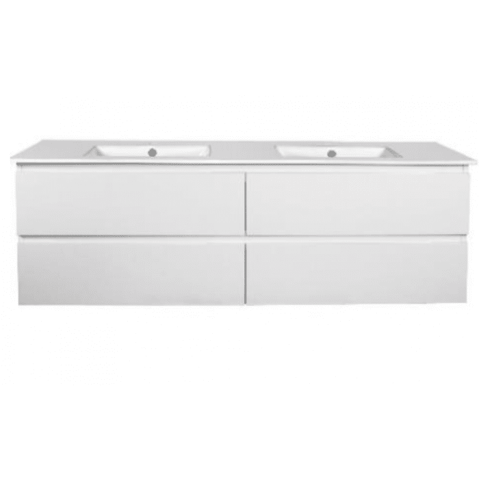 Leona Gloss White All Drawer Wall Hung, Including Ceramic Top - Image 4