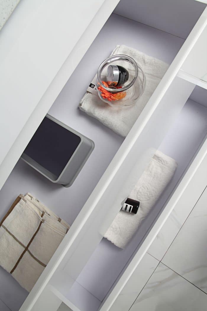 Leona Gloss White All Drawer Floor Standing, Including Stone Top and Undermount Basin - Image 7