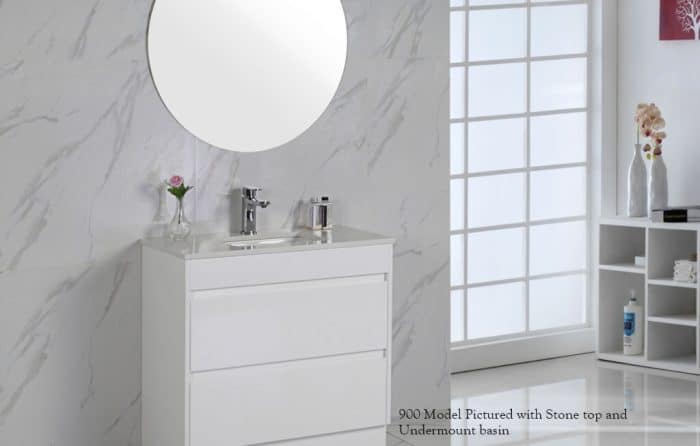 Leona Gloss White All Drawer Floor Standing, Including Ceramic Top