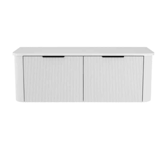 Minka Curved Satin White Cabinet Only - Image 15