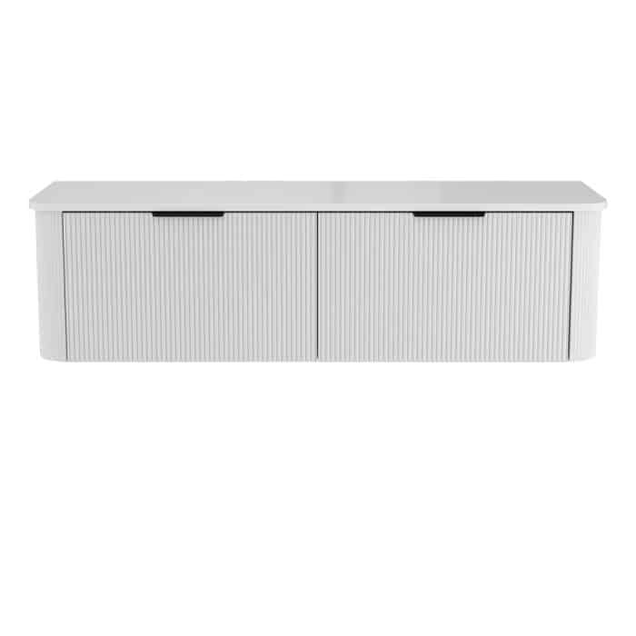 Minka Curved Satin White Cabinet Only - Image 19