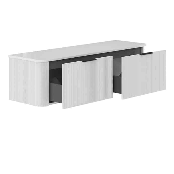 Minka Curved Satin White Cabinet Only - Image 20