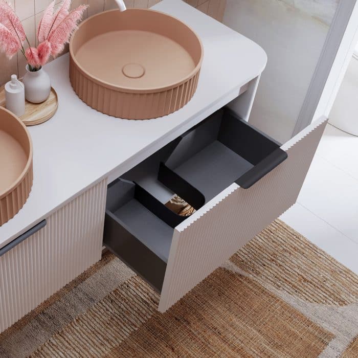 Minka Curved Satin White Cabinet Only - Image 4