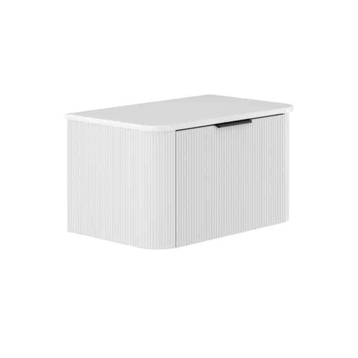 Minka Curved Satin White Cabinet Only - Image 6