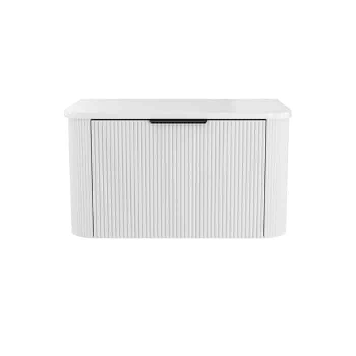 Minka Curved Satin White Cabinet Only - Image 7