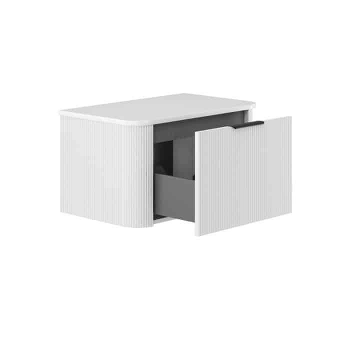 Minka Curved Satin White Cabinet Only - Image 8