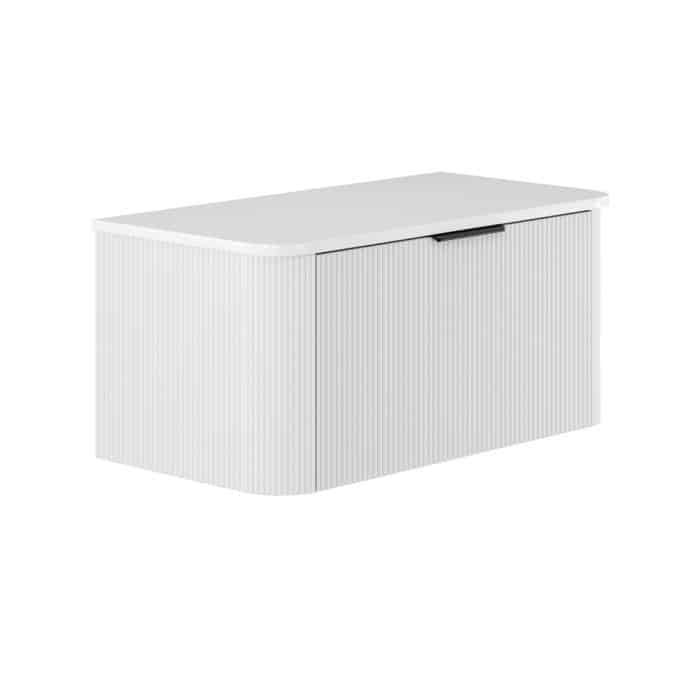 Minka Curved Satin White Cabinet Only - Image 10
