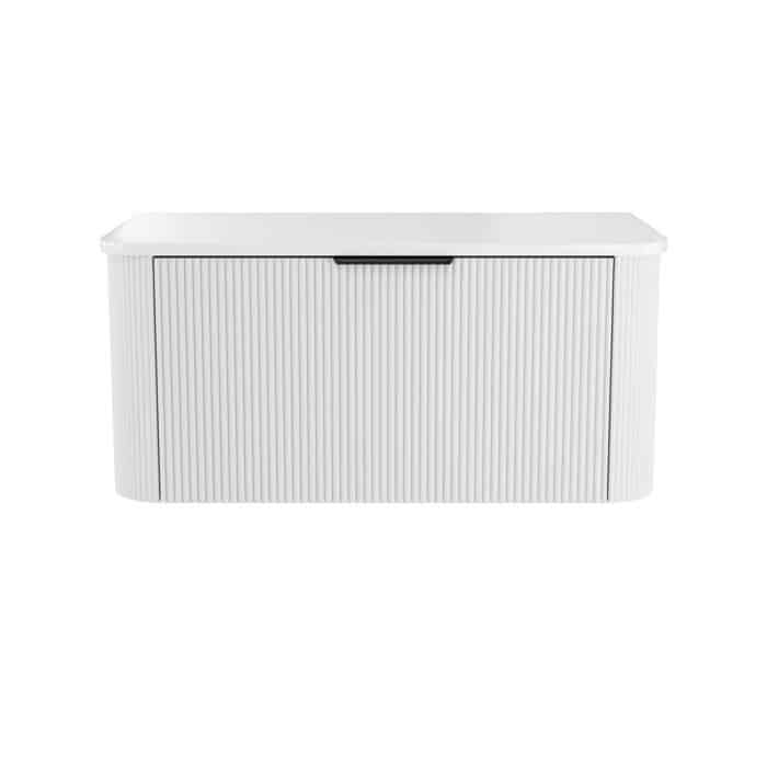 Minka Curved Satin White Cabinet Only - Image 11
