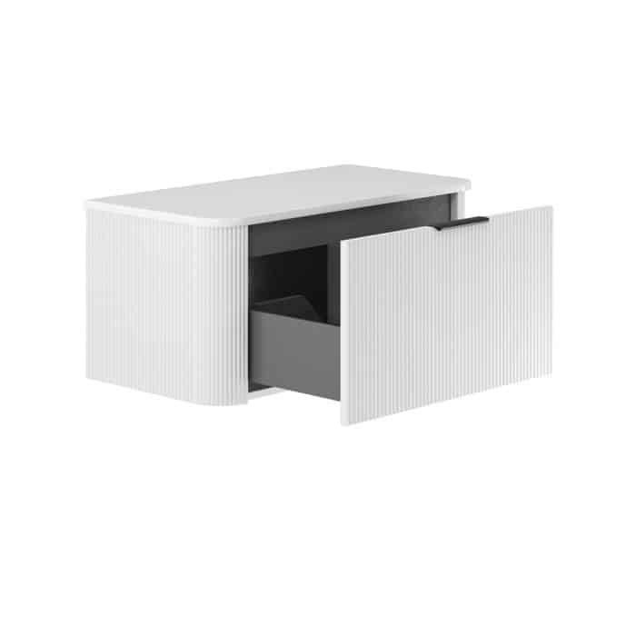 Minka Curved Satin White Cabinet Only - Image 12