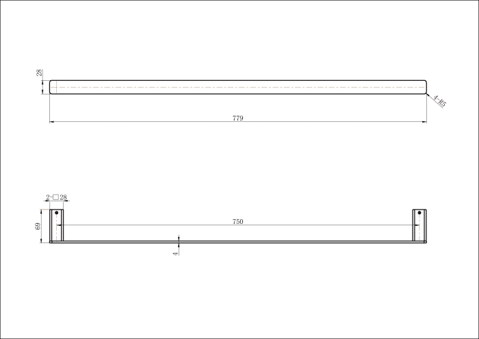Nova Single Towel Rail 750mm, 7 x Colour Options - Image 2