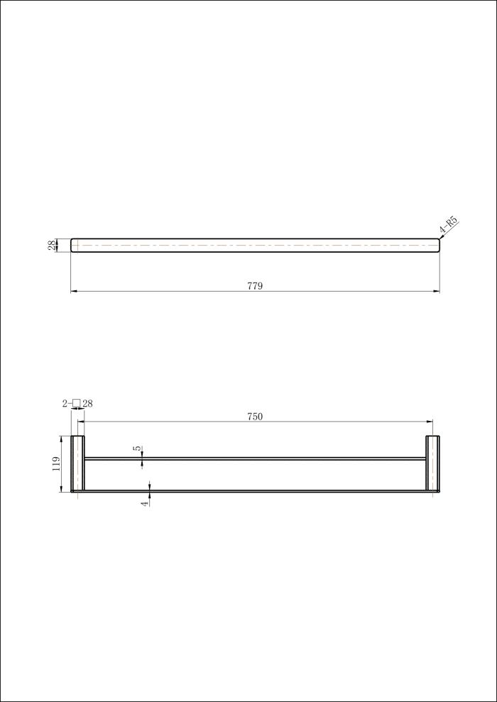 Nova Double Towel Rail 750mm, 7 x Colour Options - Image 2