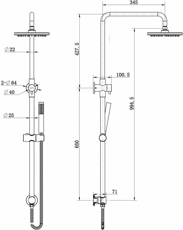 Nova Twin Shower, 8 x Colour Options - Image 2