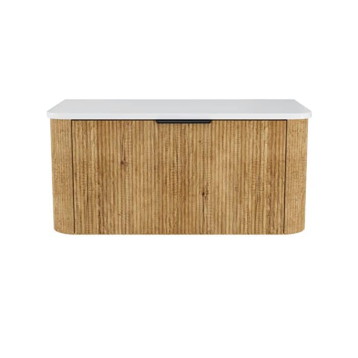 Minka Curved Scandi Oak Cabinet Only