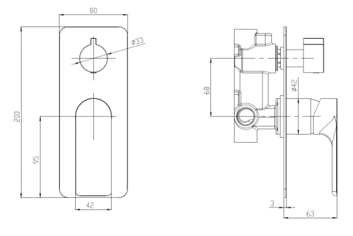 Sky Wall Mixer With Diverter - Image 2
