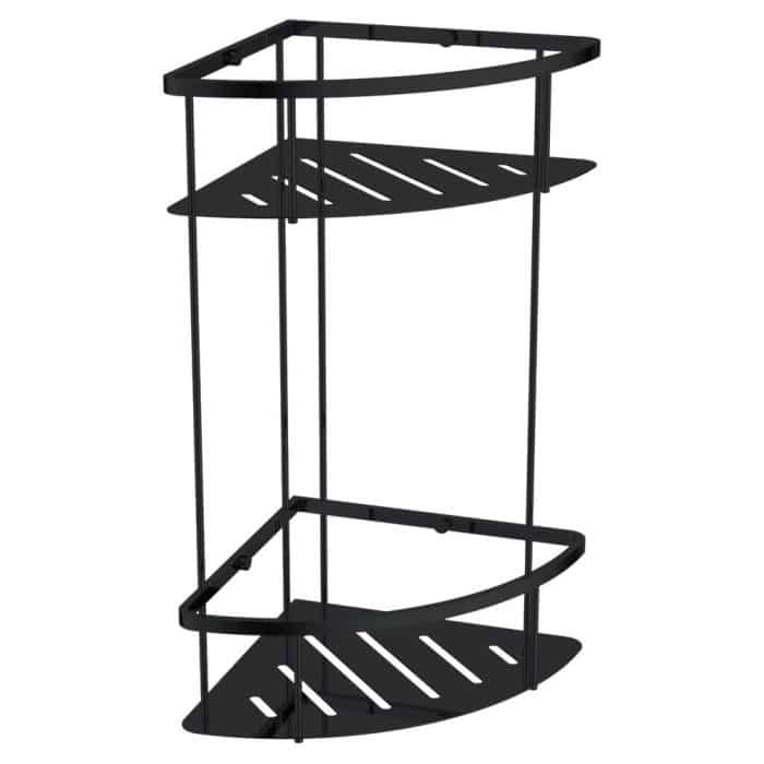 Cube Double Corner Shelf Basket Matt Black