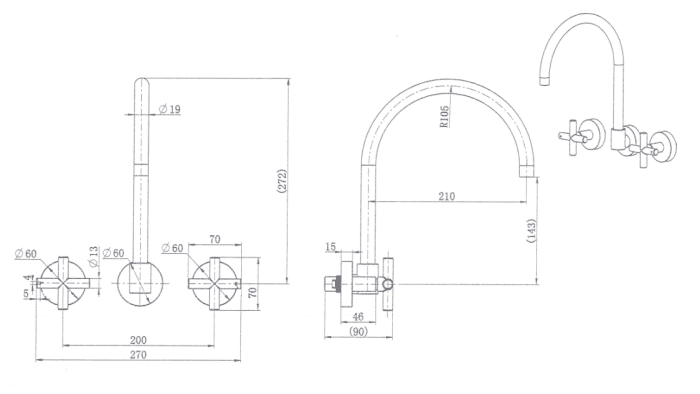 Ryker Wall Sink Set - Image 2