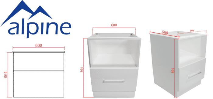Kitchen Base Microwave Cabinet with Drawer - Image 4