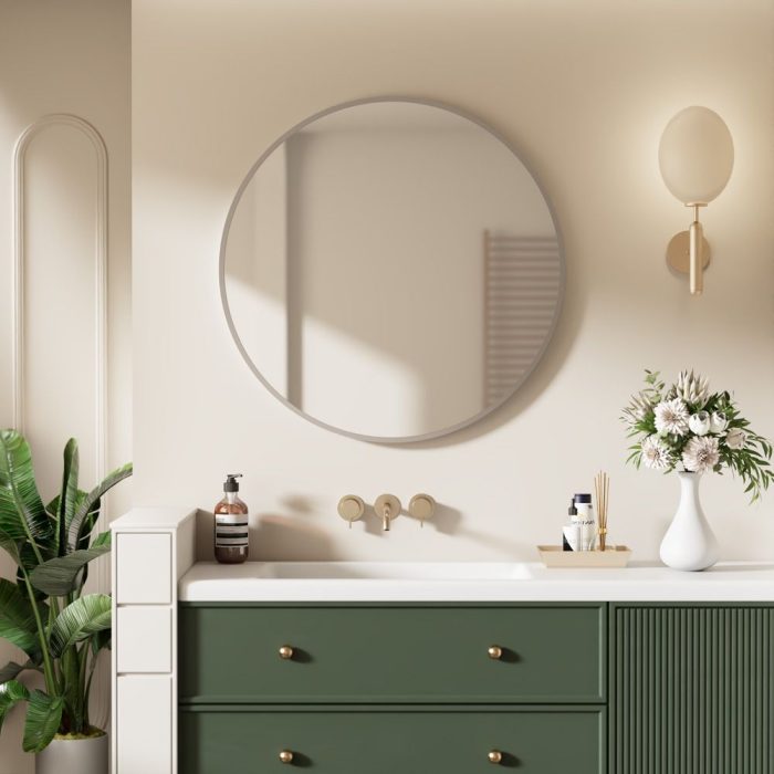 Brooklyn Round Mirror Brushed Nickel - Image 2