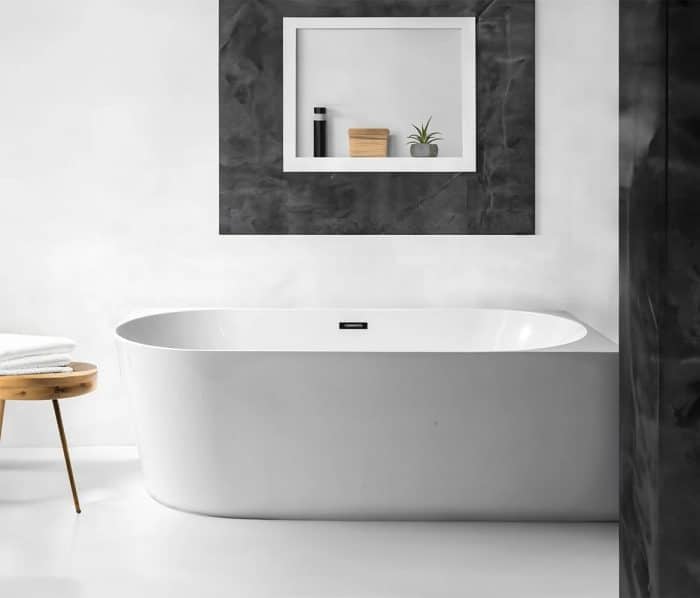 Madrid Back to Wall Corner Bath 1600mm - Image 8