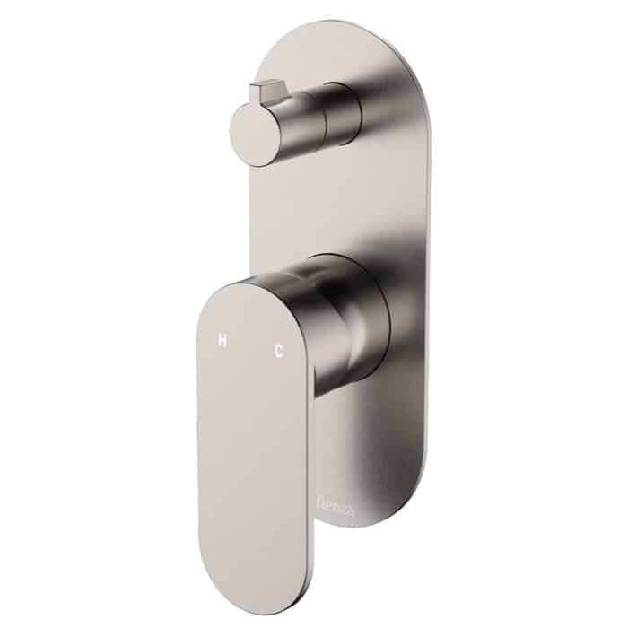 Empire Slim Wall Diverter Mixer, Large Oval Plate, Vertical, Brushed Nickel